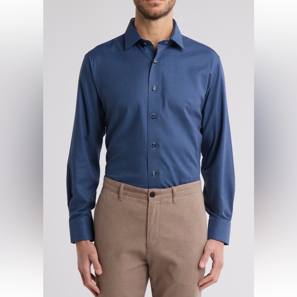 Lorenzo Uomo textured cotton dress shirt